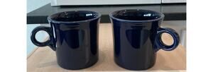 Dark Blue Navy FIESTA mugs set of 2 classic ring handle USA MADE